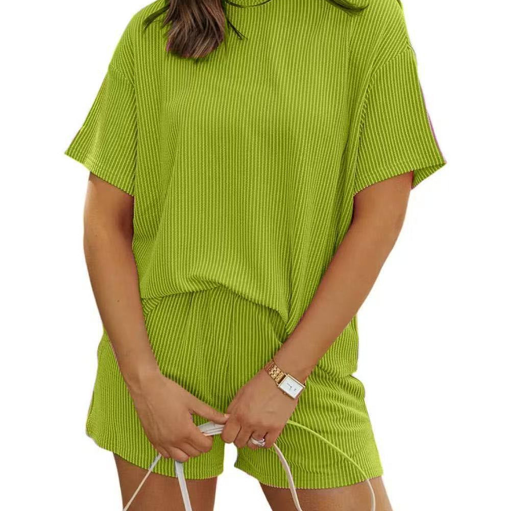 Neuartsy Ribbed Textured Knit Loose Fit Two Piece Set