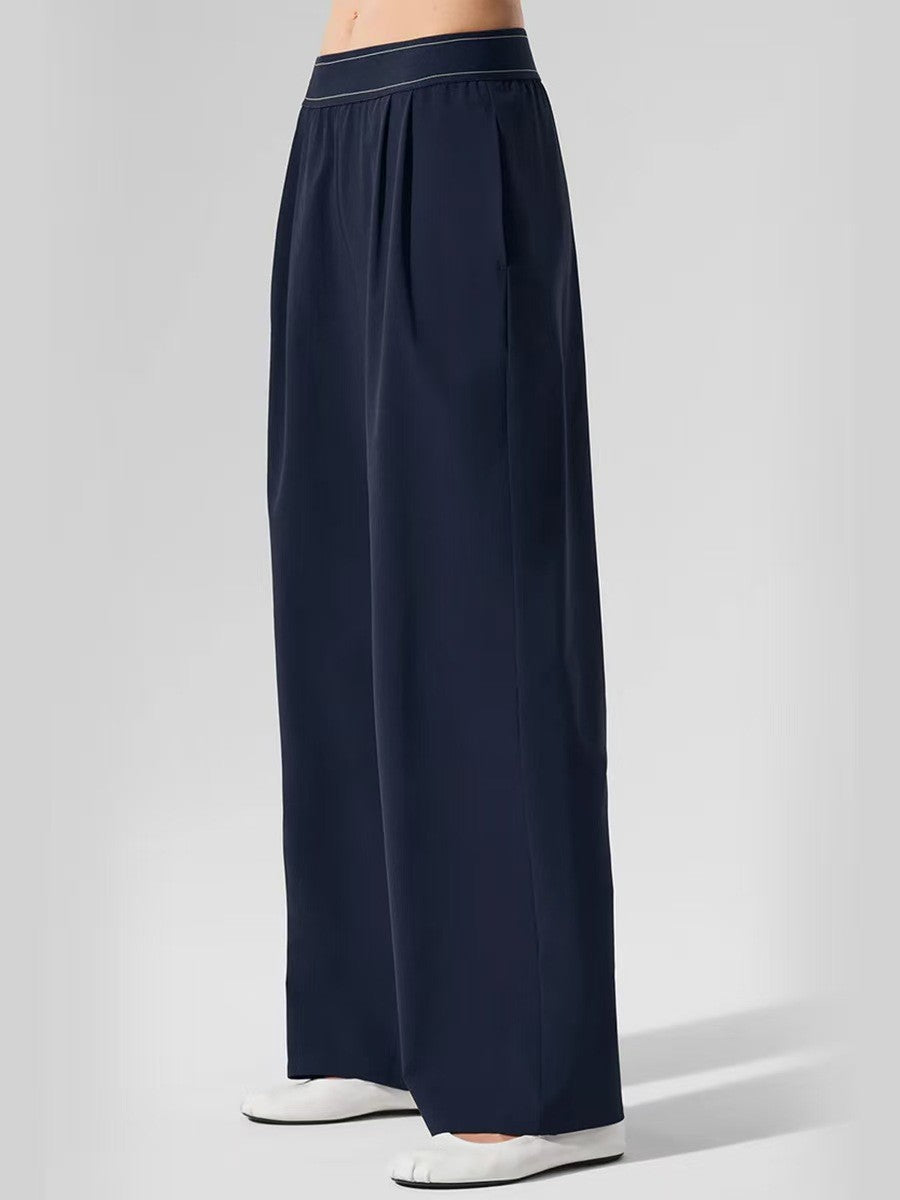 Wide Leg Yoga Trouser - Dark Blue