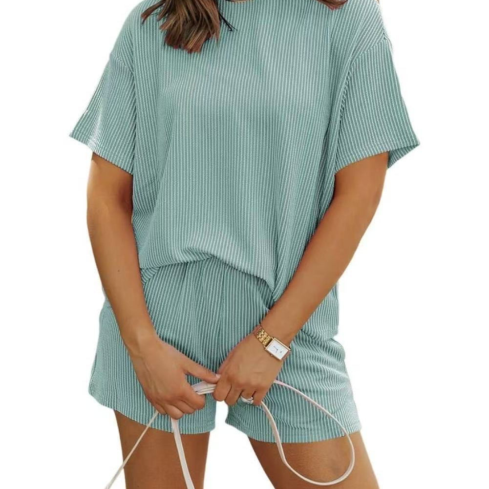 Neuartsy Ribbed Textured Knit Loose Fit Two Piece Set