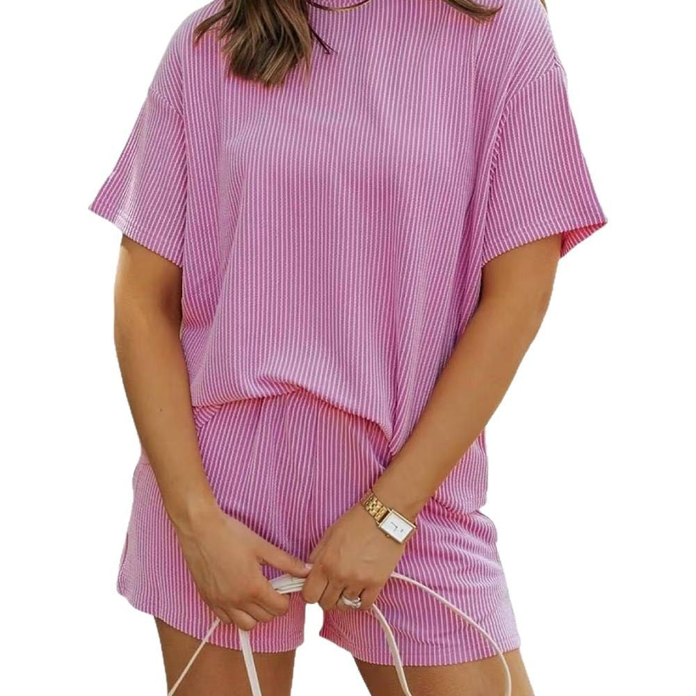 Neuartsy Ribbed Textured Knit Loose Fit Two Piece Set