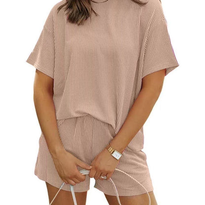 Neuartsy Ribbed Textured Knit Loose Fit Two Piece Set