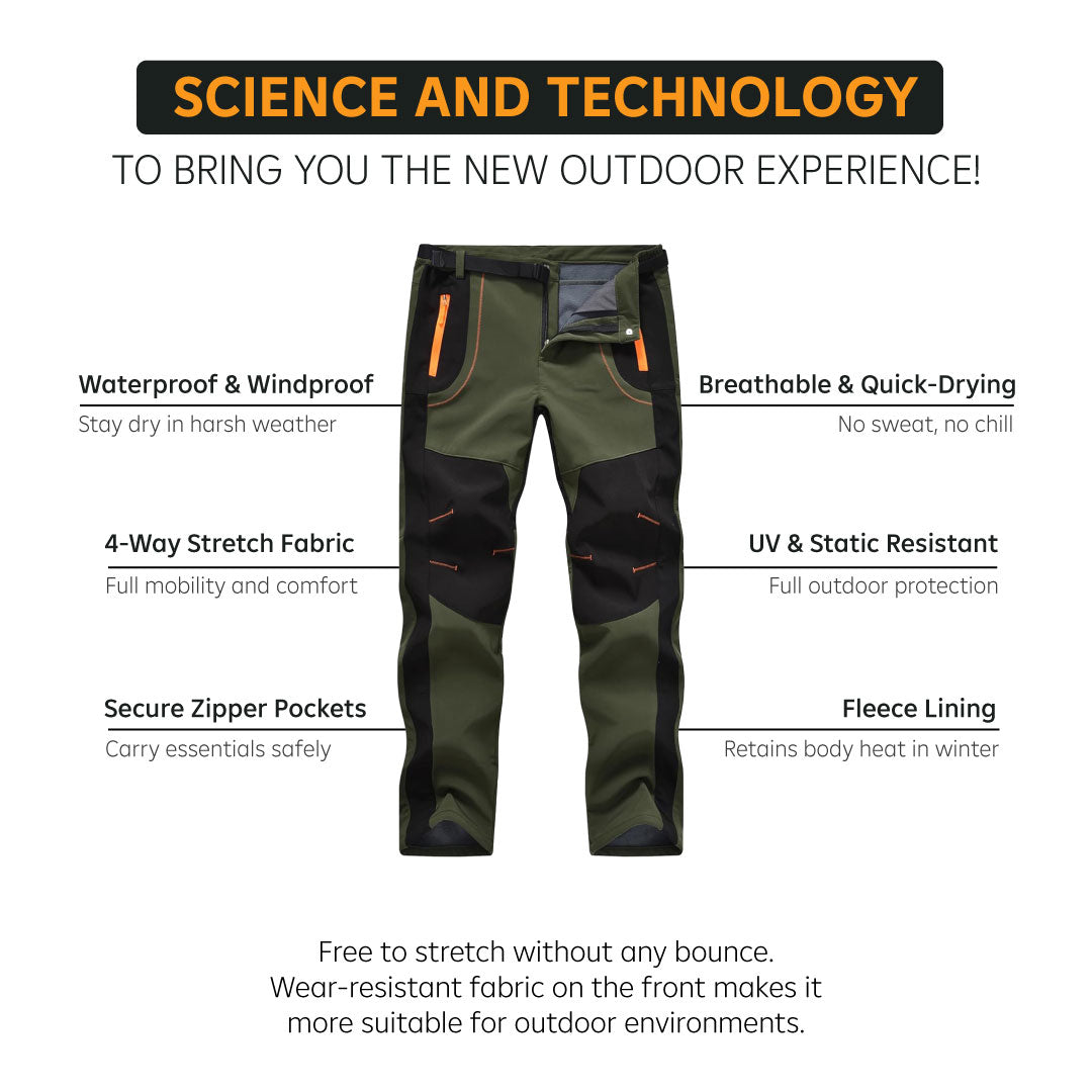 Neuartsy's Outdoor Autumn and Winter Water Resistant Fleece Lined Pants