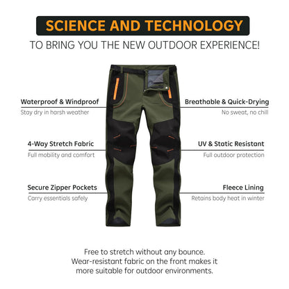 Neuartsy's Outdoor Autumn and Winter Water Resistant Fleece Lined Pants