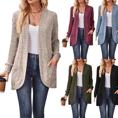 Leisure Splicing Long Sleeve Cardigan Jacket