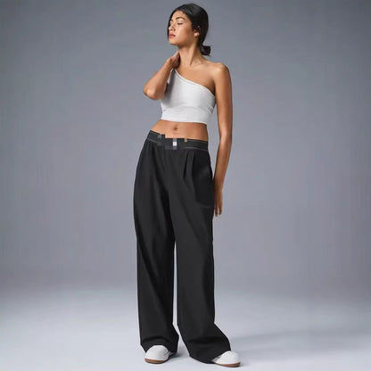Wide Leg Yoga Trouser - Black
