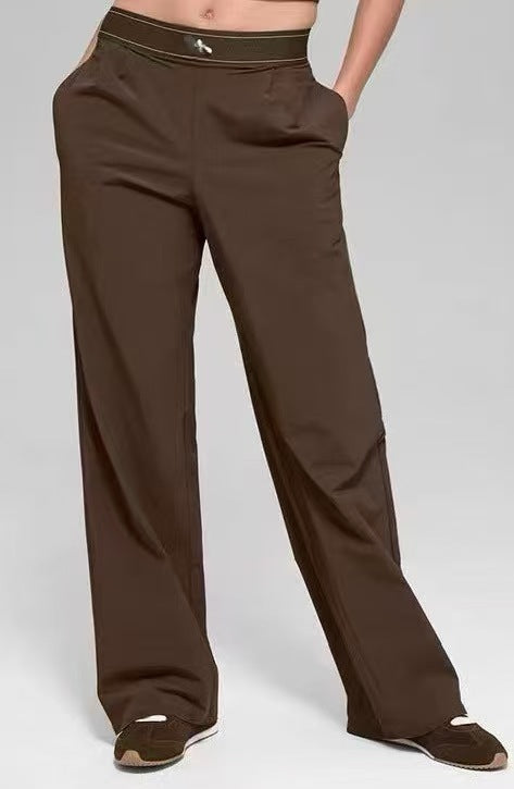 Wide Leg Yoga Trouser - Brown