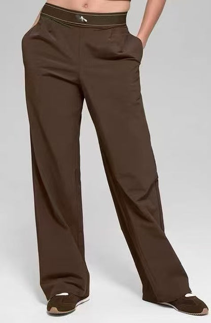 Wide Leg Yoga Trouser - Brown