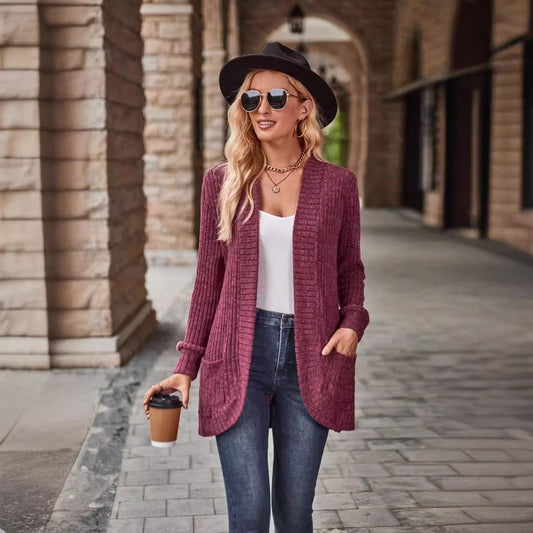 Leisure Splicing Long Sleeve Cardigan Jacket