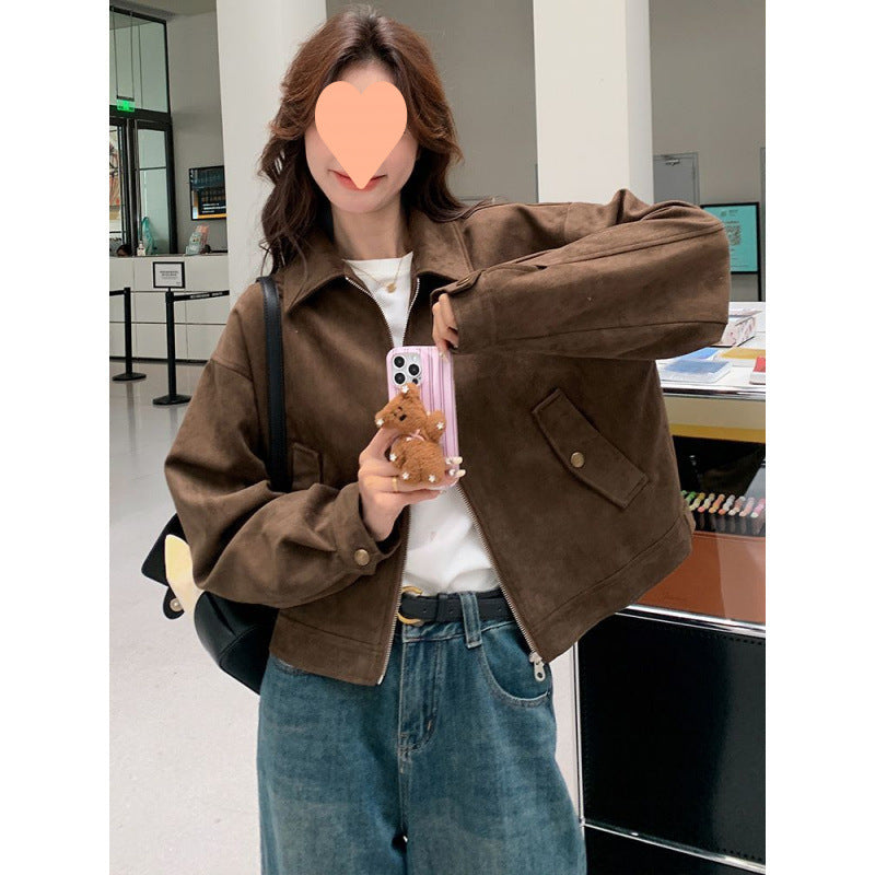 Women's Brown Suede Jacket Vintage