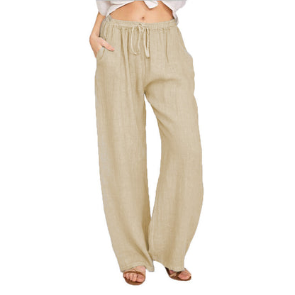 Drawstring Wide Leg Pant - Khaki