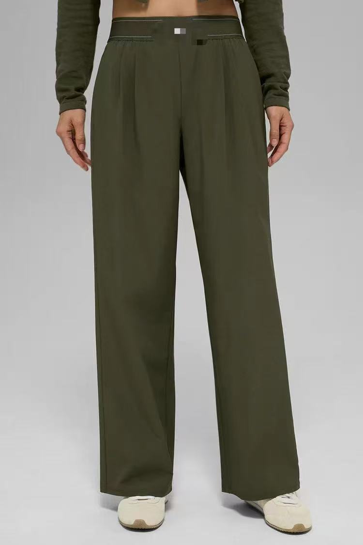 Wide Leg Yoga Trouser - Olive