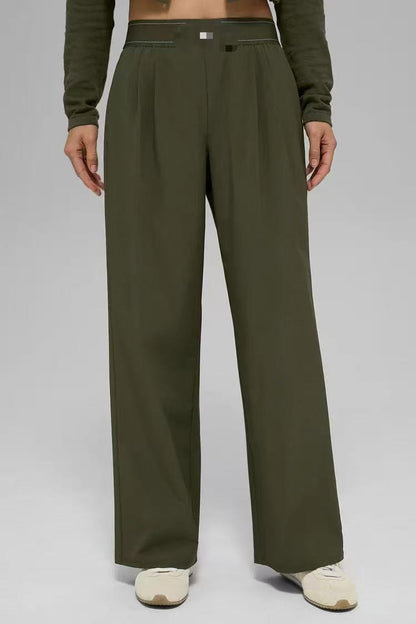 Wide Leg Yoga Trouser - Olive