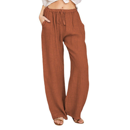 Drawstring Wide Leg Pant - Orange
